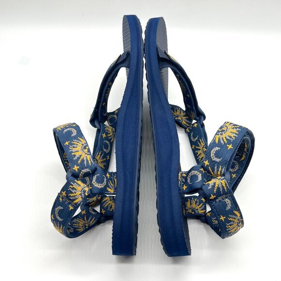 Teva Womens Size 9 Navy Blue Gold Original Universal Sun Moon Celestial Sandals - Picture 8 of 13